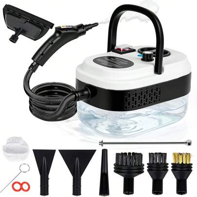 High Pressure Steam Cleaner, 2500W Portable High Temp Bathroom Power Steamer Cleaning Machine Steam Humidity Adjustable For Home Use Kitchen Grease Car Detailing