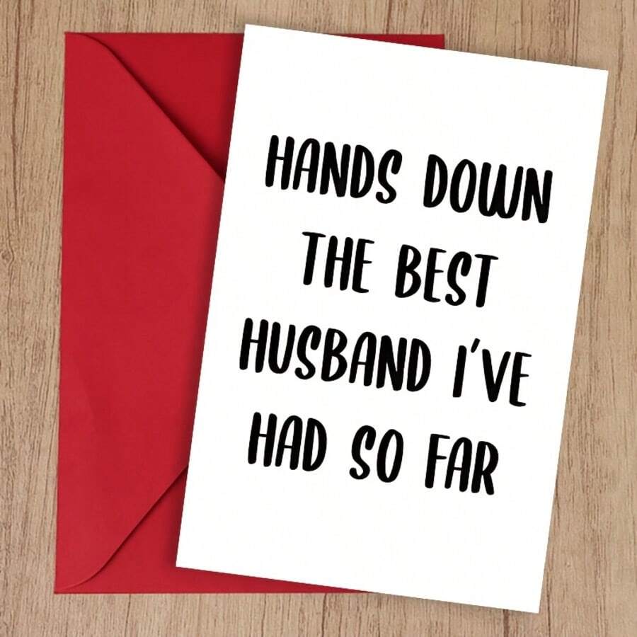 1 Fun Couple Anniversary Card: "The Best Husband I've Ever Met" Romantic Comedy Gift | Valentine's Day Souvenir For Wife/Husband/Boyfriend/Girlfriend, Paper Material, English, Includes Envelope - A - View 1