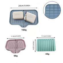 1pc Silicone Soap Dish, Drainage Design Silicone Soap Holder, Bathroom Organizer, Japanese Style Creative - Multicolor - View 6