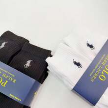 Polo Ralph Lauren 6-Pack Mid-Calf Dress Socks | Men's Embroidered Business Casual Athletic Socks - màu đen - Xem 5