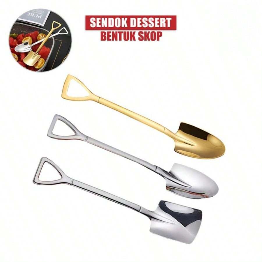 Stainless Steel Rust-Proof Cute Spoon-Shaped Dessert Spoon