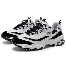 Skechers男鞋2026新款D'LITES緩震熊貓鞋復古老爹鞋厚底增高運動休閒鞋52675-WBK - 白色 - 查看 7