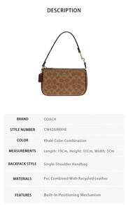 Coach Nolita Printed Women's Single Shoulder Handbag CW426IMXHE - 卡其色拼色CW426IMXHE - 查看 8
