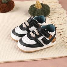 0-1 Year Old Unisex Infant Shoes, Non-Slip Rubber Sole Casual Patchwork Sneakers, Autumn/Winter New Arrival - Black - View 7