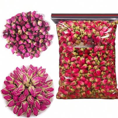 1 Pack 210g/310g Natural Rose Bud Dried Flowers, Suitable For Handmade Soap, Decor Petals, Real Flower Decor, Candle Dried Flowers, Artificial Flowers Decor, Dried Plants, Foot Bath, Full Body Bath, Spa, Romantic Wedding, Confetti, Home Fragrance, Bath, Soap Candle Making, Party Wedding Decor Supplies, DIY Craft Materials Decor, Real Dried Red Rose Petals, Candle Decor And More