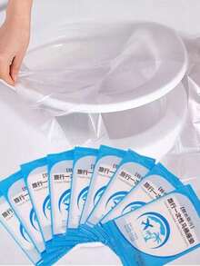 50pcs/Pack Disposable Waterproof Toilet Seat Covers, Suitable For Travel, Public Restrooms, Airplanes, Hotels, Camping And Other Occasions - Multicolor - View 3