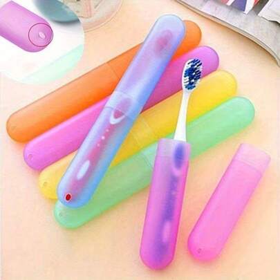5 buc Husă portabilă pentru periuțe de dinți - Cutie de depozitare pentru periuțe de dinți din plastic ABS respirabil, protecție ideală pentru accesorii de îngrijire orală, culoare aleatorie, suport pentru periuță de dinți, husă de călătorie pentru periuță de dinți | Cutie pentru periuță de dinți vibrantă | Cutie din plastic durabil, suport pentru periuță de dinți, protector pentru periuță de dinți, design care economisește spațiu, potrivită pentru baie, toaletă, chiuvetă, toaletă, blat, nu necesită găurire