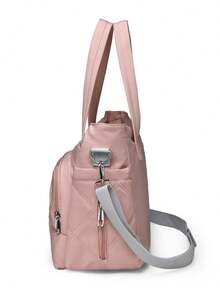 New Fashion Mommy Bag With Tissue Box Holder, Multi-Functional Side Pocket For Convenient Travel - Pink - View 4