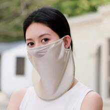 1PCS Summer Breathable Face Mask, Comfortable Ear Loops, Lightweight Luxury Half-Face Mask, Elastic Ear Protection, High Elasticity Without Being Tight, Suitable For Outdoor Cycling And Sports, Windproof And Sun-Blocking Face Mask - 淺灰 - 查看 3