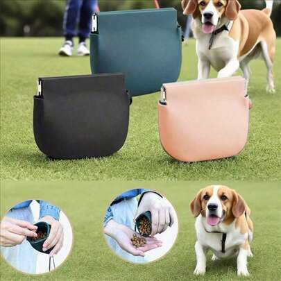 1pc Silicone Dog Training Treat Pouch With Clip, Portable Pet Snack Bag, Suitable For Carrying Dog Treats During Travel, Dog Training Bag, Dog Walking Bag