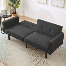Futon - Nero antico + schiuma + 2 posti - Visualizzare 9