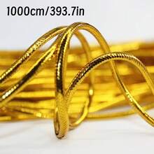 Dây chỉ vàng dệt thủ công sang trọng dài 5000cm, dây không co giãn bóng, dùng để đóng gói quà tặng kèm hộp quà vàng và ruy băng, trang trí đám cưới, ruy băng vàng dệt trang trí. - vàng - Xem 9