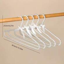 1pc Princess Style Pearl Hanger, Clothing Store Bridal Dress Hanger With Bow, Home Garment Rack - Multicolor - View 10