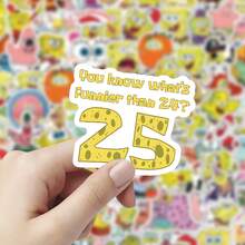 100 pezzi di adesivi a tema con Squidward Tentacles, Mr. Krabs, merchandising per fan di cartoni animati, scrapbooking, confezioni regalo, decorazioni per laptop, adesivi per borracce, decorazioni per feste - Multicolore - Visualizzare 6