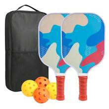 A Complete Set Of Fiberglass Pickleball Equipment, Including 2 Rackets + 4 Balls + 1 Black Ball Bag, 26-Hole Balls + 40-Hole Balls, Training Rackets - Multicolor - View 7