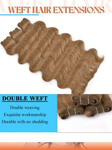 Cabelo sintético de fibra natural macia e resistente ao calor, 66 cm (26 polegadas), 150 g, loiro, ondulado, com cachos franceses. Tranças Bora Bora sintéticas para costurar, pontas duplas, aparência de cabelo natural. Ideal para mulheres. - Multicolorido - Ver 6
