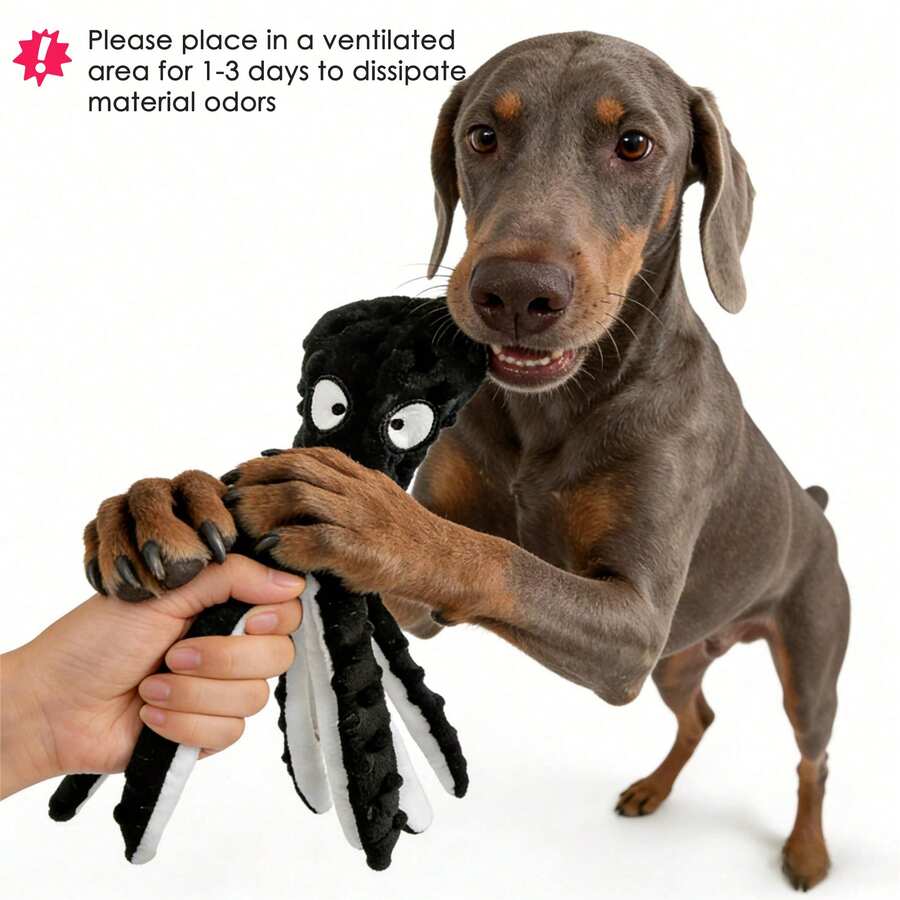 Hollypet Đồ chơi bạch tuộc nhồi bông có âm thanh, mềm mại và biết kêu, phù hợp cho chó cỡ vừa và lớn, rất tương tác giúp giảm buồn chán, bền và chống cắn, chơi được trong nhà hoặc ngoài trời, được thú cưng yêu thích.