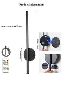 Haus Hana Rechargeable Wireless LED Wall Light – Dimmable Remote-Controlled Indoor Sconce For Bedroom, Living Room & Study - multicolor - View 10