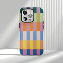 Colorful Striped Durable Phone Case, Minimalist Design Phone Protective Cover Suitable For IPhone 17, 16, 15, 14, 13, 12, 11 Pro Max - Multicolor - View 5