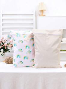 2个装防水干湿两用尿布袋，尺寸26*36厘米，可水洗，适合旅行、海滩、游泳池、运动，也可作为婴儿洗礼用品、家居装饰或礼品。 - 彩色 - 查看 16