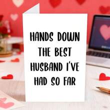 1 Fun Couple Anniversary Card: "The Best Husband I've Ever Met" Romantic Comedy Gift | Valentine's Day Souvenir For Wife/Husband/Boyfriend/Girlfriend, Paper Material, English, Includes Envelope - A - View 2