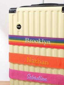 Personalized Luggage Strap, Customizable With Name, Nylon Material Can Be Embroidered With Name, Luggage Identification Tag, Luggage Strap For Securing Suitcase, Luggage Belt, Suitable For Luggage Straps - Multicolor - View 2