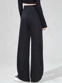 Quần ống rộng thể thao yoga mềm mại, thoải mái dành cho nữ mùa xuân/hè, thời trang hàng ngày, dáng suông, có túi, thích hợp mặc ngoài trời. - màu đen - Xem 6