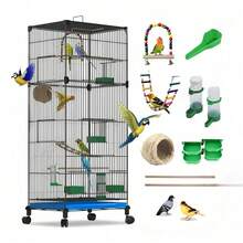 Sets 12 Jaula De Metal Para Pájaro De Loro/jaula De Canario - L - Ver 1