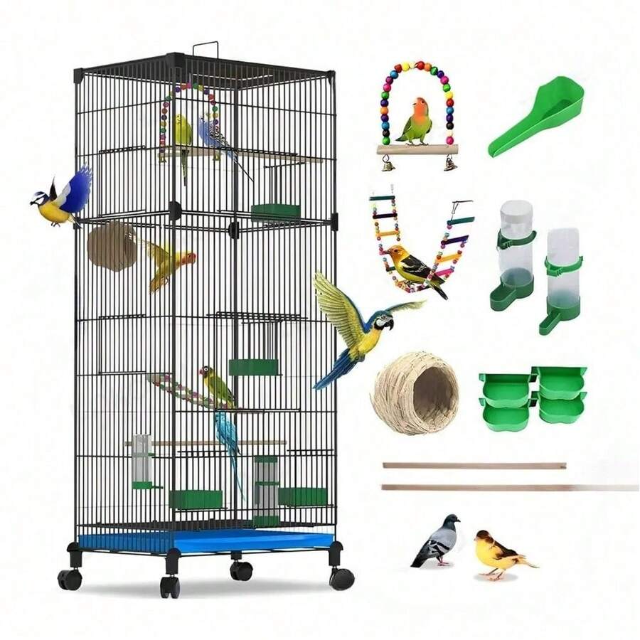 Sets 12 Jaula De Metal Para Pájaro De Loro/jaula De Canario - L - Ver 1