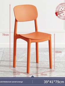 Silla de Comedor Moderna con Respaldo Cuadrado apilable de plástico de Alta Calidad, Modernas sillas de Comedor apilables de plástico Moldeado (Naranja) - Gris - Ver 2