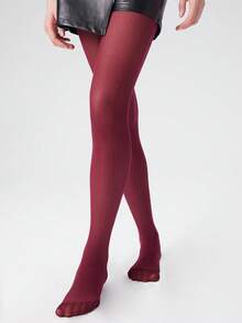 Wine Red Second-Skin Stockings | Invisible Glow, Snag-Proof & Sexy For Warm Days - Burgundy - View 2