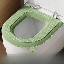 1pc All-Season Washable Toilet Seat Cover With Handle, Thick Adhesive Soft Molded Design Toilet Seat Cushion, Waterproof Cartoon Toilet Seat Pad, Suitable For All Seasons - Multicolor - View 8