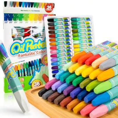 36 Colors Oil Pastels Set - Crayons Bulk Washable Crayon Soft Oil Pastels Crayons For ArtistsTeachers Blending Drawing Art Supplies