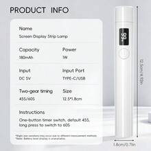 XEIJAYI 这款手持式UV美甲灯配备屏幕显示，适用于凝胶美甲、迷你美甲灯、便携式LED美甲灯、USB美甲烘干机以及快速固化美甲和足部护理工具。它是DIY凝胶指甲油的理想之选，适合家庭和美甲沙龙使用，也是送给女孩的绝佳礼物。 - 白色 - 查看 6