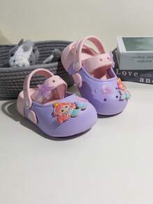 2026新款婴儿美人鱼和海星透气凉鞋，夏季防滑幼儿男女童卡通包头软底拖鞋 - 紫色 - 查看 7