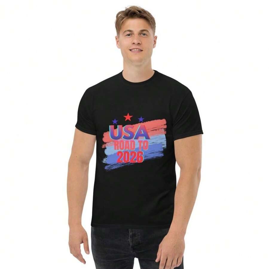 2026 World Cup T-Shirt, 2026 USA T-Shirt, - 黑色 - 查看 1