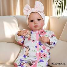 19英寸手工精制高品质彩绘仙女娃娃，栩栩如生，触感柔软，可爱便携 - 粉色 - 查看 2