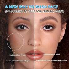 Disposable Face Towel,ISHOWBEST 60 Count Clean Face Towels,  Cotton Towelettes Disposable For Sensitive Skin, Skin Care, Makeup Remover, Facial Cleansing Wipe, 1 Pack - 10x12 Inch (60 Counts,1 Box) - 查看 6