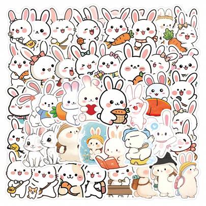 Rabbit Stickers, For Decorating Stationery, Water Bottles, Luggage, Refrigerators, Skateboards, Guitars
