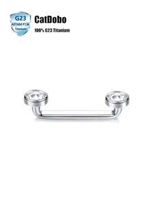 CatDObo 1 chiếc khuyên xỏ lỗ sâu bằng titan cấp độ cấy ghép, đính đá pha lê 14g, trang sức xỏ lỗ siêu nhỏ. - Thanh tạ bằng da thật, có lỗ thông hơi hình mỏ neo. - Xem 15