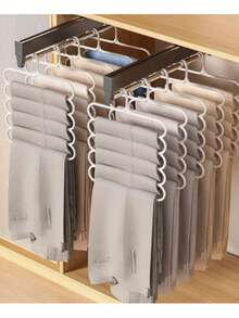 5pcs Multi-Functional Scarf Rack; 5-Tier Plastic Clothes & Pants Storage Rack; Non-Slip Scarf Holder; Scarf Organizer; Scarf Hanger - Multicolor - View 6