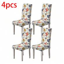 1/2/4/6pcs Waterproof Printed Chair Covers, Suitable For Home Or Party, All Season - Multicolor - View 39