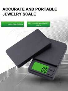 1个1000克专业精密电子秤 - 厨房秤、珠宝秤、咖啡秤，便携易收纳。采用ABS材质，防滑易清洁秤面。一键去皮功能。支持多种单位：克、格令、克拉、铷、金衡盎司、盎司 - 彩色 - 查看 1