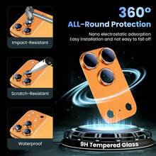 1pc Of Metal Tempered Glass Lens Shield, Complete Coverage, Back Camera Protective Film, High Definition For Iphone Air /17 Pro/17 Pro Max - Multicolor - View 6