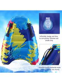 Placă de surf gonflabilă 1 buc cu mâner, saltea de înot ușoară și portabilă, potrivită pentru învățarea înotului, surfing și înot în la plajă, distracție în apă vară, accesoriu plutitor pentru piscină pentru adulți - multicolor - Vizualizare 9