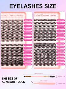 Asiteo 640pcs D-Curl Individualized Lashes, 30D+40D+50D Single Cluster False Eyelashes, High Capacity 3 Styles Natural & Soft Fake Lashes, Comfortable Wear For Daily Life, Wedding, Party, Music Festival, Travel, Gift & Gathering - D - View 4