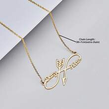 Infinity Twisted Cupid's Arrow Custom Two Names Necklace For Women Personalized Couple Names Stainless Steel Necklaces Customized Jewelry Birthday Gifts - Multicolor - View 5