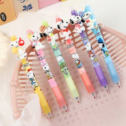 1pc/2pcs 3D Erasable Gel Pen, Kawaii Cartoon Expandable Ball Pen, Very Suitable For Stationery Gifts, Classroom Rewards, Back To School Supplies And Office Daily Use, Smooth Black Ink For Diary, Notes And Homework, And Holiday Gifts For Children And Peanut Fans (Stochastic Style)