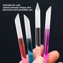 1pc Glass Nail Manicure Stick Cuticle Pusher Nail File Double Sided Crystal Glass Nail Manicure Tools For Women Men - Multicolor - View 4