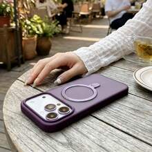 DECOPHONE 1. Ốp lưng điện thoại trong suốt mờ có giá đỡ vòng, tương thích với Apple 17/17 Pro/17 Plus/Air, hỗ trợ sạc không dây, bao gồm kính bảo vệ màn hình và miếng dán bảo vệ, chống nước, chống sốc, chống rơi và chống trầy xước, kèm giá đỡ vòng kim loại. - Màu tím - Xem 5